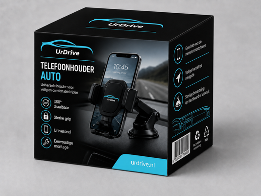 UrDrive Telefoonhouder Auto – Extra Sterk, 360° Draaibaar & Anti-Slip Grip